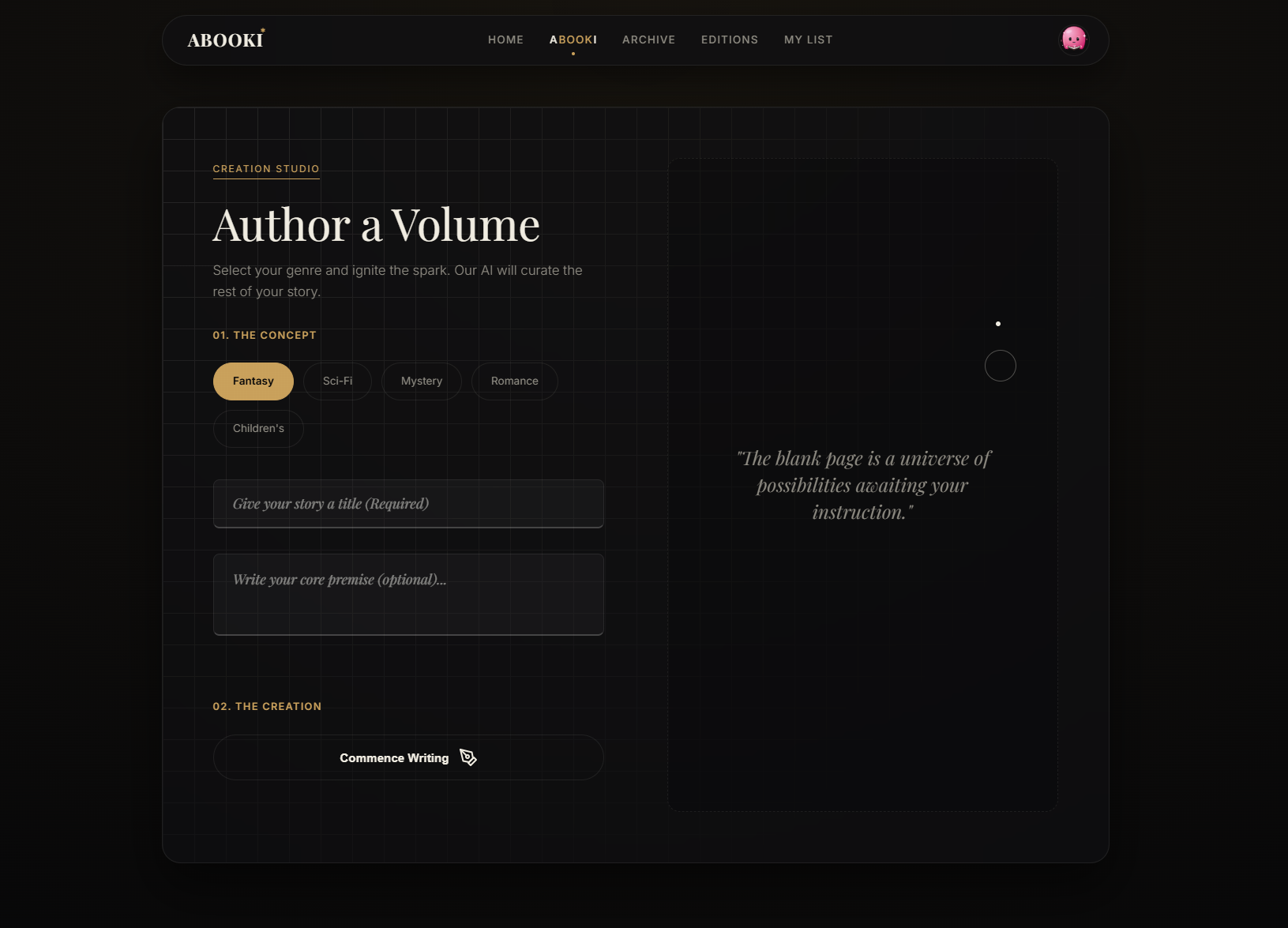 Abooki live website hero screen
